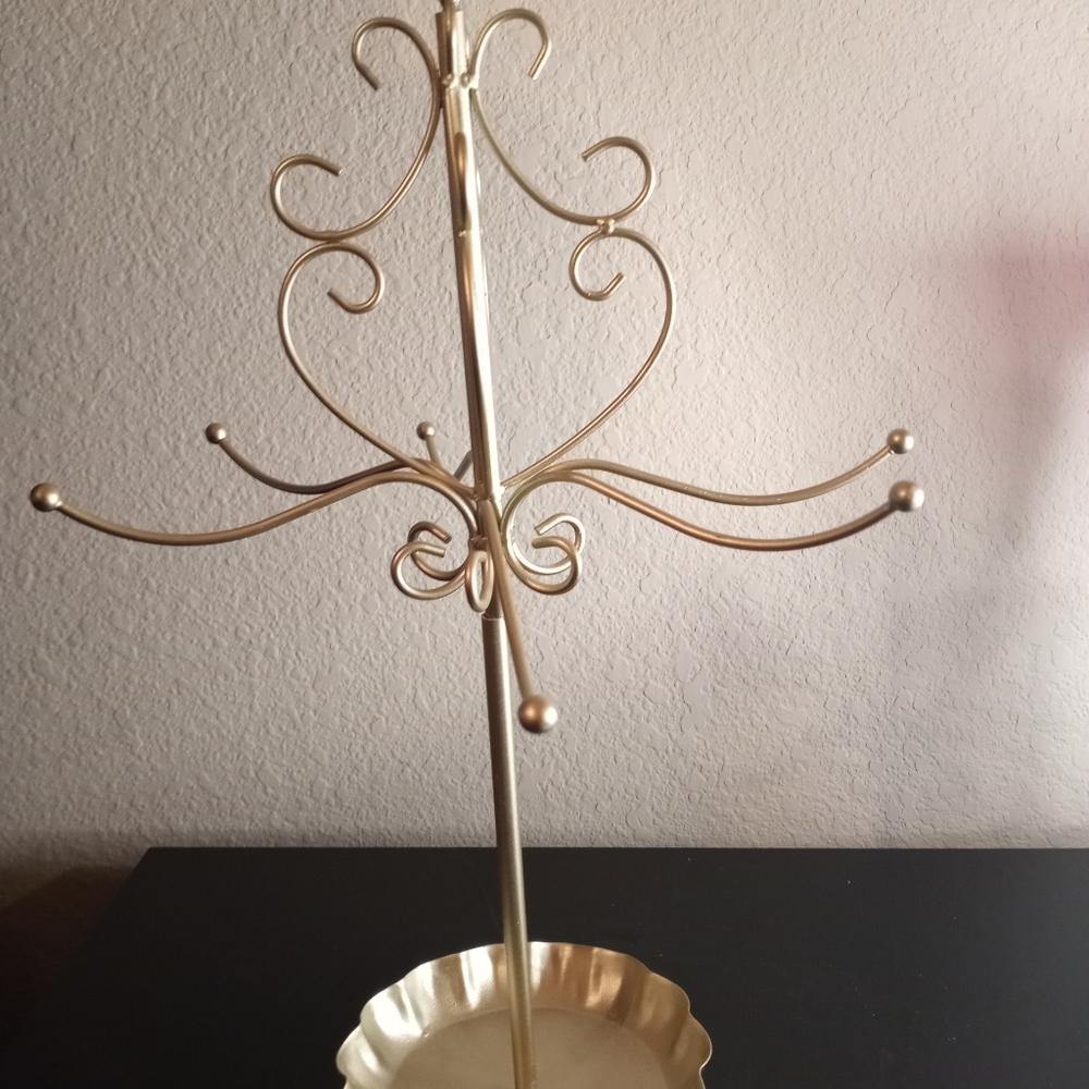 Jewelry Stand 16" Tall For Necklaces, Bracelets, Earings & Rings. Bird topper - Picture 4 of 4